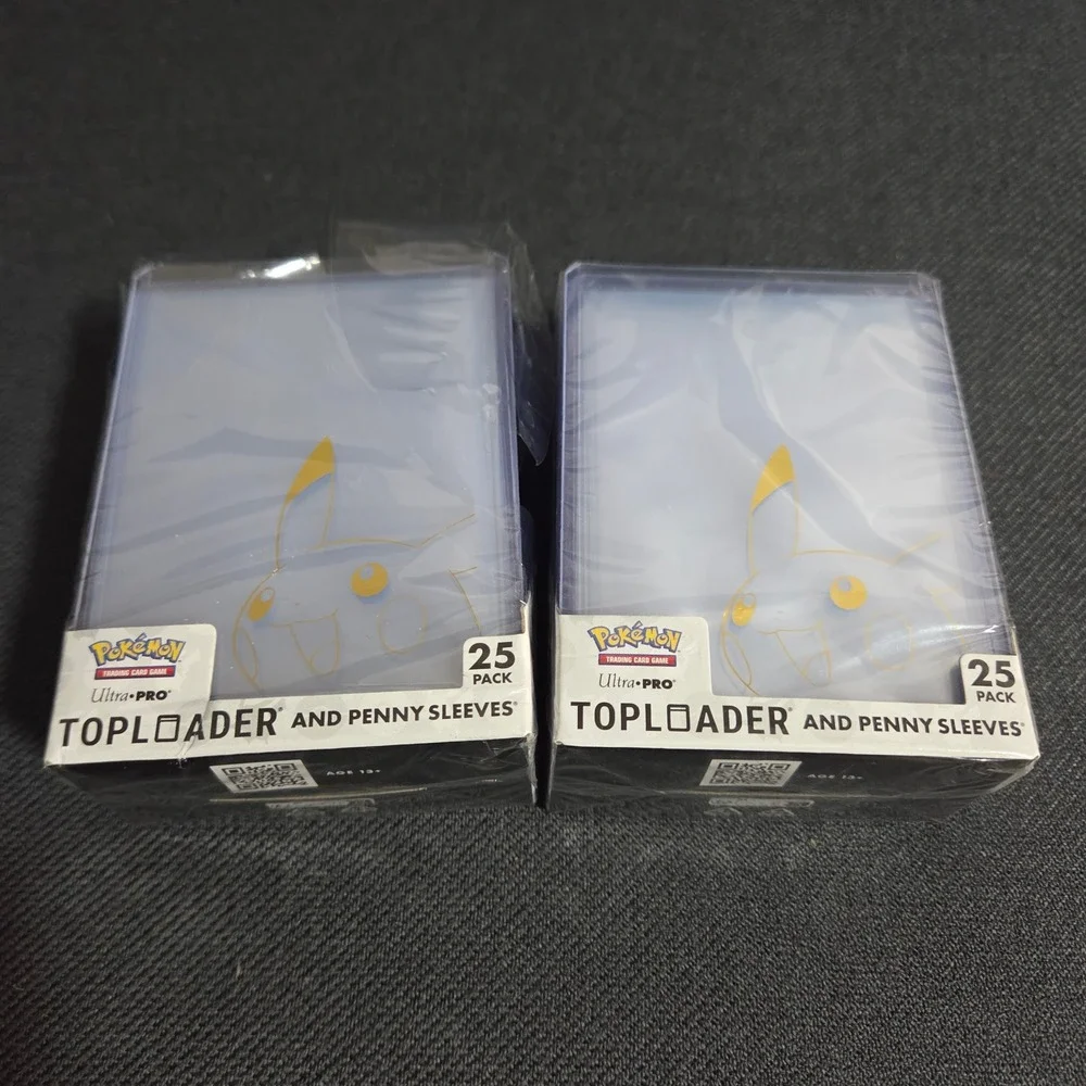 2 Pack Ultra Pro Pokemon Pikachu Toploaders and Penny Sleeves 25ct Each 16663
